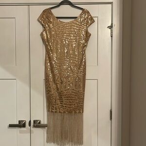 Lined Sequined Party Dress Size Large